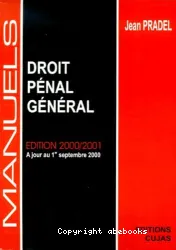 Manuel de Droit pénal général