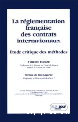 La Réglementation française des contrats internationaux