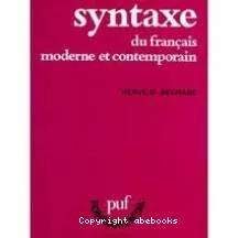 Syntaxe du français moderne et contemporain