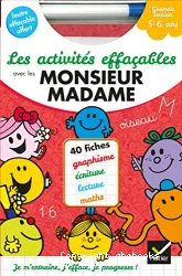 Les activités effacables avec les Monsieur Madame. Grande section (5-6 ans)