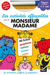 Les activités effacables avec les Monsieur Madame. Moyenne section (4-5 ans)